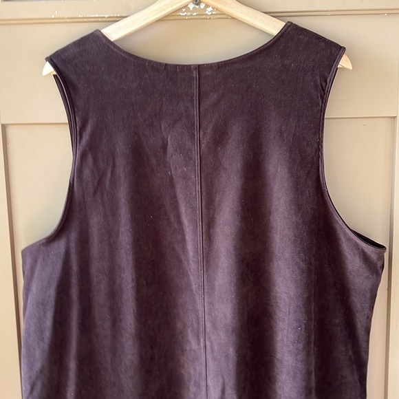 Westbound Sz 1X Chocolate Brown Faux Suede Jumper Maxi Dress - Picture 6 of 7